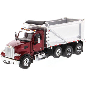 1/50 Scale 567 Red Peterbilt Toy Dump Truck - Tandem Axle