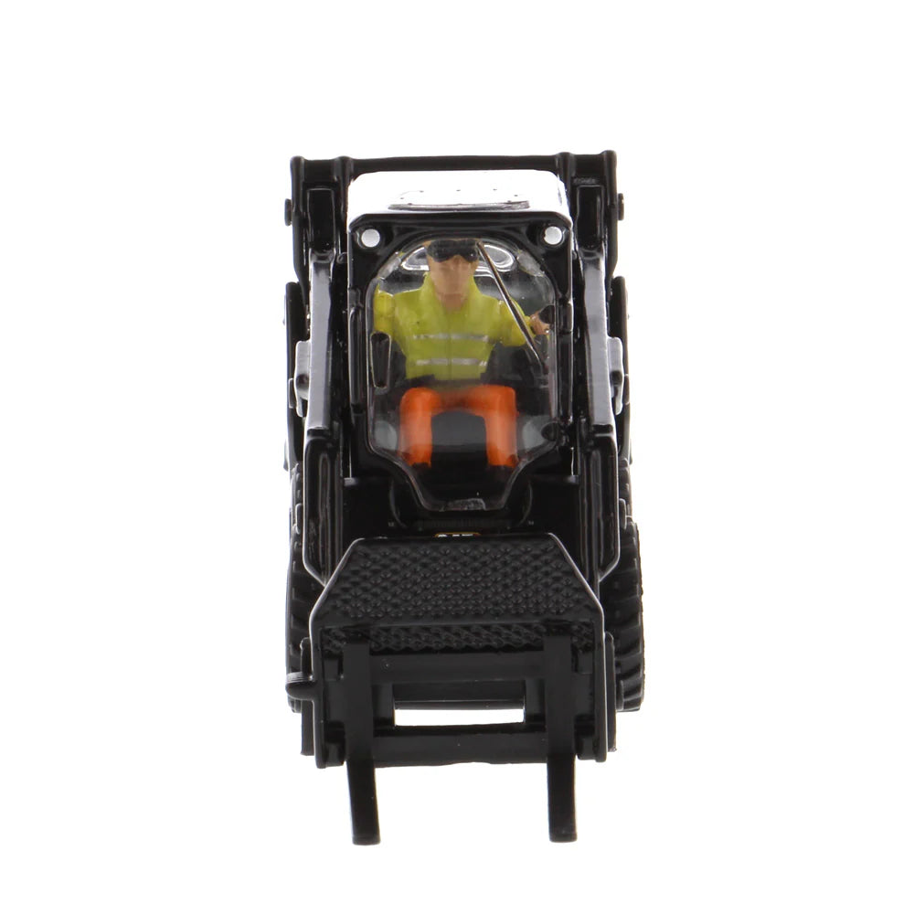 1/50 Scale Diecast Black Cat 242D3 Wheeled Toy Skid Steer With Tools and Operator