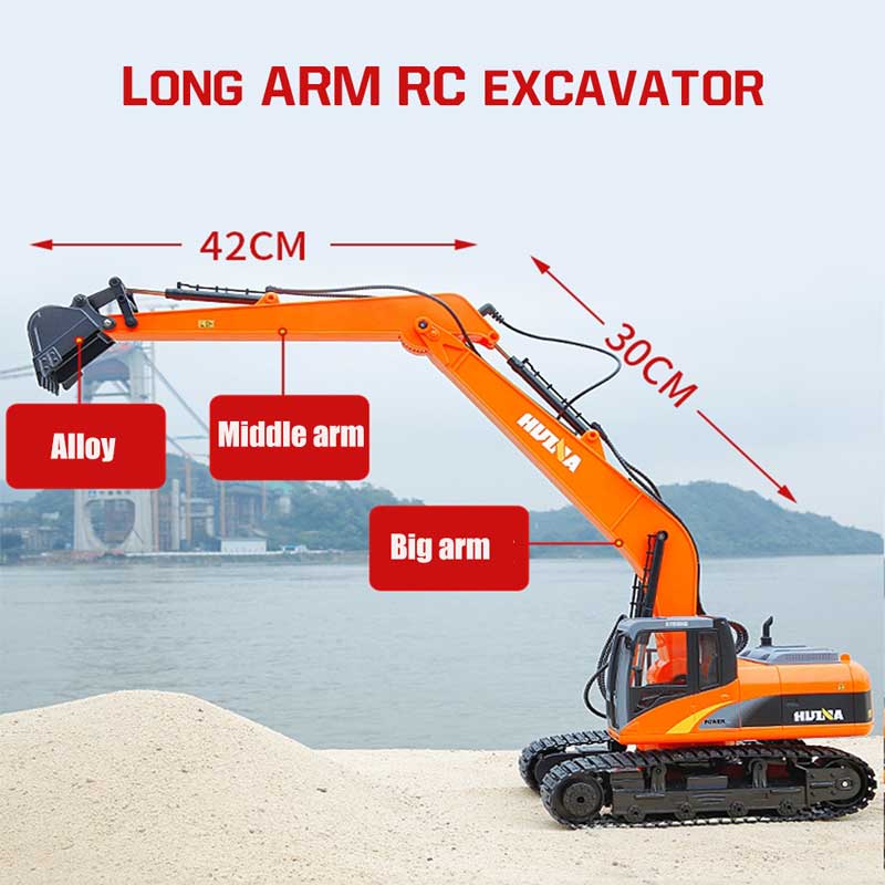 1/14 Scale 15 Channel Extended Boom Rc Excavator Toy