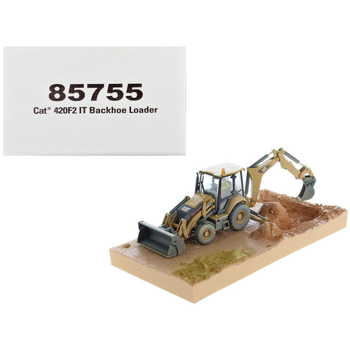 1 50 Scale Cat 420F2 It Backhoe Toy Weathered Series with Operator