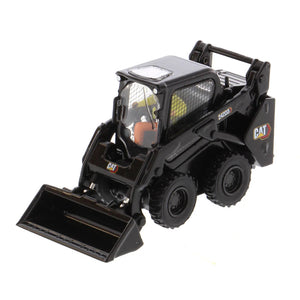 1/50 Scale Diecast Black Cat 242D3 Wheeled Toy Skid Steer With Tools and Operator