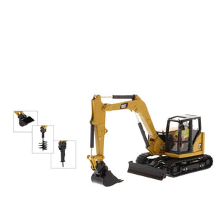 CAT Caterpillar 308 CR Next Generation Mini Hydraulic Excavator with Work Tools and Operator "High Line" Series 1/50 Diecast Model by Diecast Masters-0