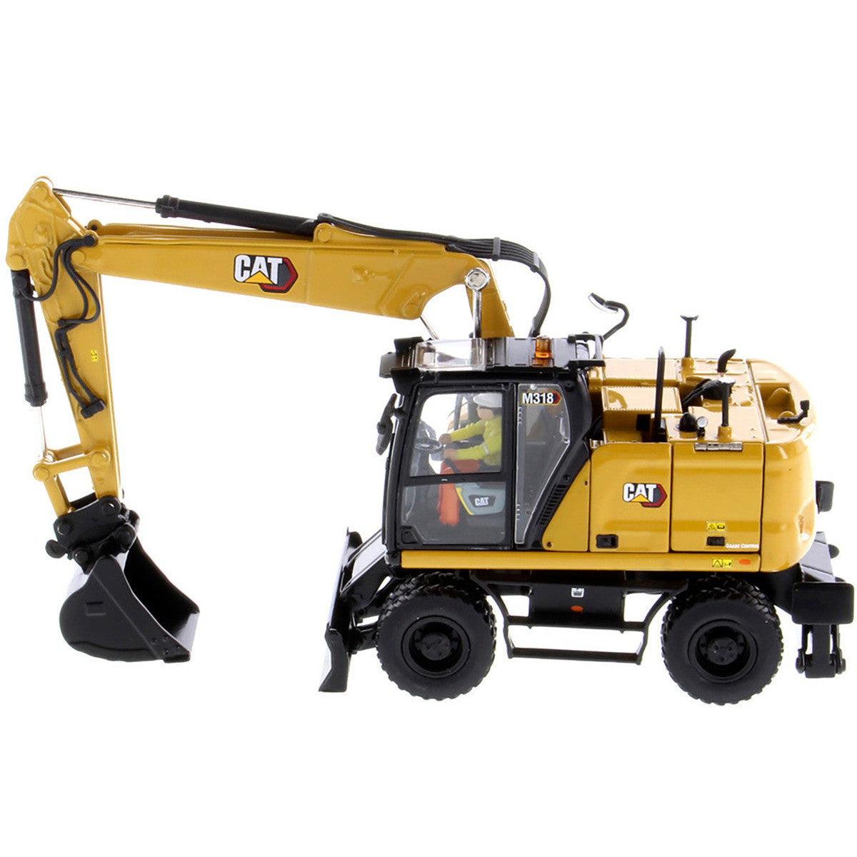 1 50 Scale Diecast Toy Wheeled M318 Caterpillar Excavator With Operato 1-50-scale-diecast-toy-wheeled-m318-caterpillar-excavator-with-operato