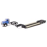CAT Caterpillar CT660 Day Cab Tractor Blue Metallic with Lowboy Trailer and CAT 315C L Hydraulic Excavator Yellow 1/87 (HO) Diecast Model by Diecast Masters-1