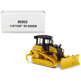 CAT Caterpillar D5 Track-Type Dozer Yellow with Fine Grading Undercarriage and Foldable Blade "High Line Series" 1/87 (HO) Scale Diecast Model by Diecast Masters-0
