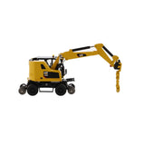 1/87 Scale Diecast Cat M323F Railroad Wheeled Toy Excavator Safety Yellow