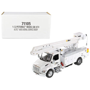 Peterbilt 536 Truck with Altec AA55 Aerial Service Body White "Transport Series" 1/32 Diecast Model by Diecast Masters-0