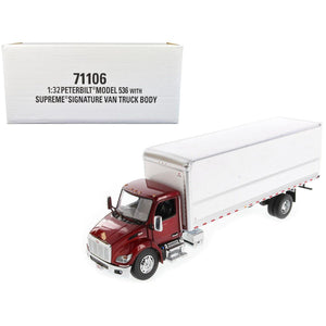 Peterbilt 536 Truck with Supreme Signature Van Body Red Metallic "Transport Series" 1/32 Diecast Model by Diecast Masters-0