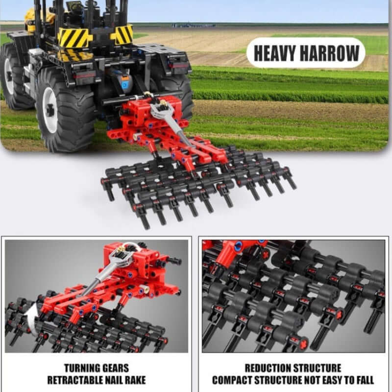2596 Piece Technical Remote Farm Tractor Model Set