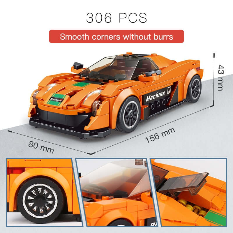 300-400 Piece Model Car Set with Display Case.