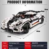 3063 Piece Technical Koenigsegg Super Car Model Set