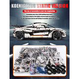 3063 Piece Technical Koenigsegg Super Car Model Set