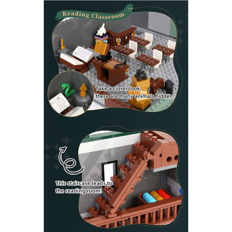 3468 Piece Lighted Haunted Book Shop Model Set