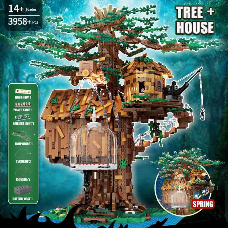 3958 Piece Lighted Jungle Tree and Treehouse Model Set
