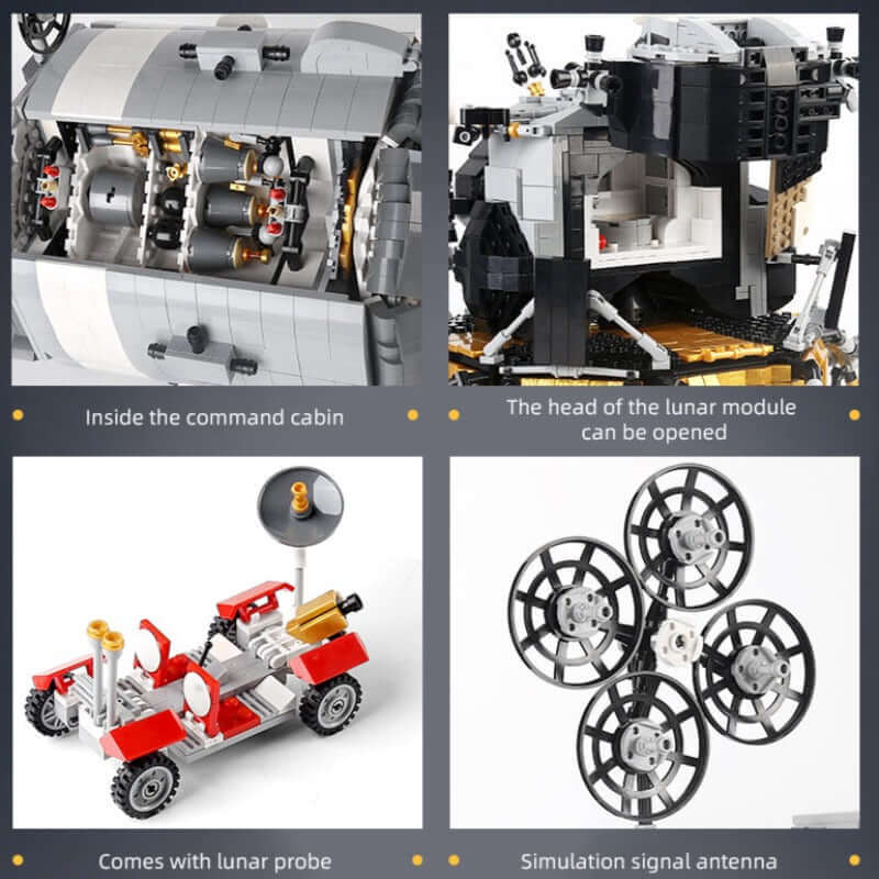 7011 Pcs Apollo 11 Command, Service and Lunar Module Set