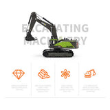 1/50 Scale Metal Toy Excavator 2022 Edition Green and Brown