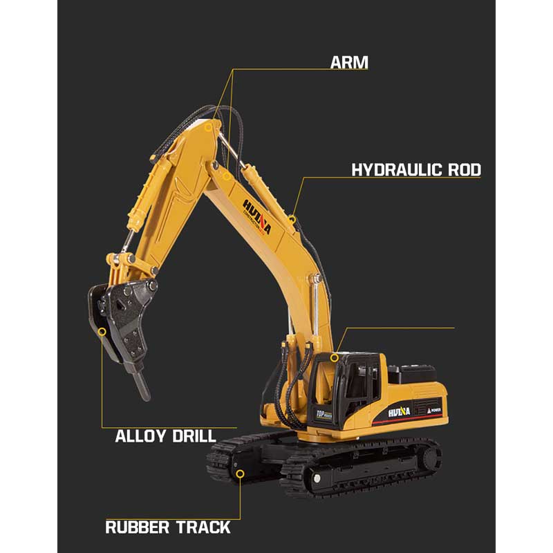 1/50 Scale Toy Excavator Metal With Hammer / Rock Breaker