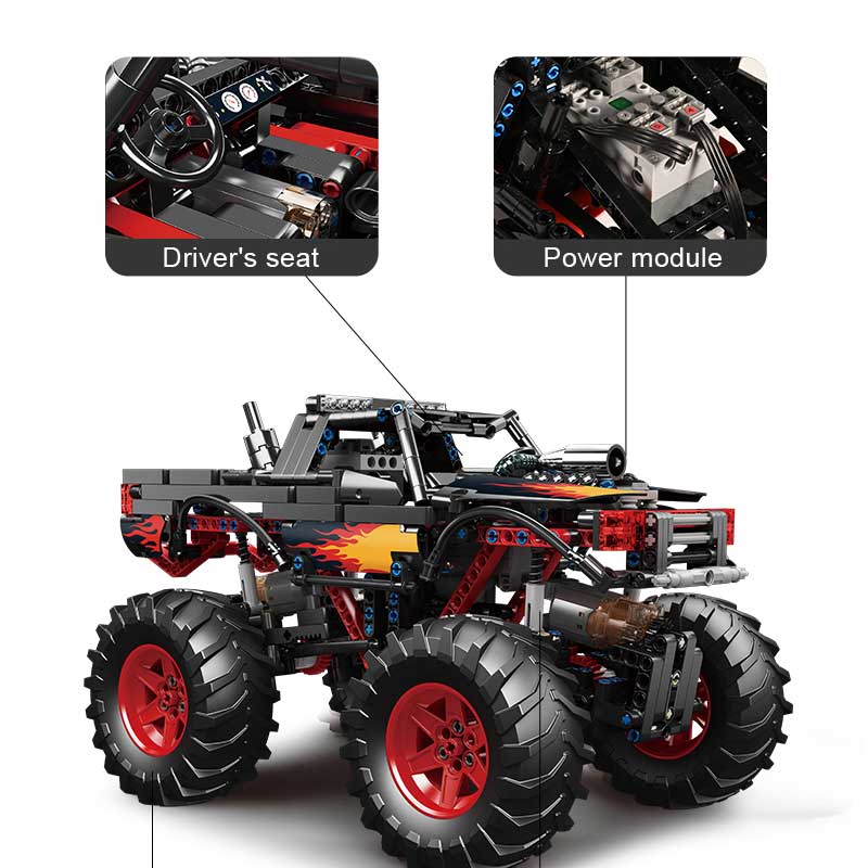 889 Piece Technical Monster Truck Remote Control Set