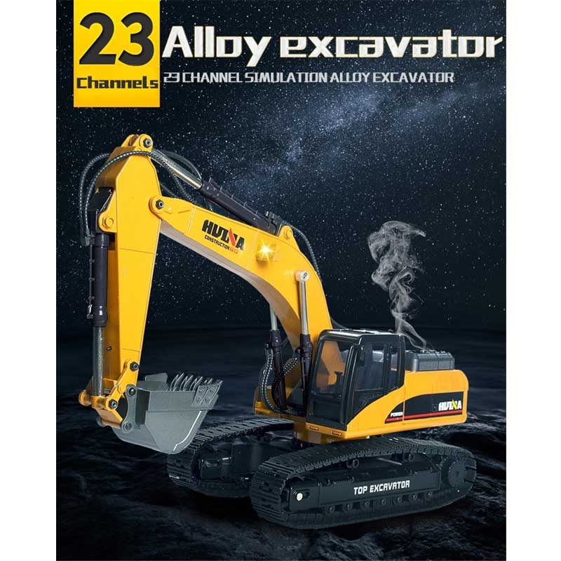 HUI NA RC Excavator Toy, 15 Channel RC Excavator, RC Comoros